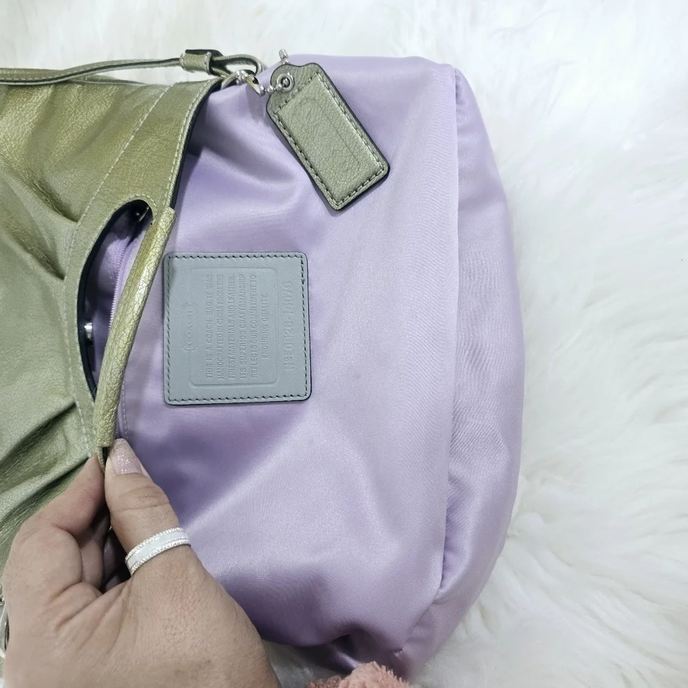 Coach signature green crossbody bag